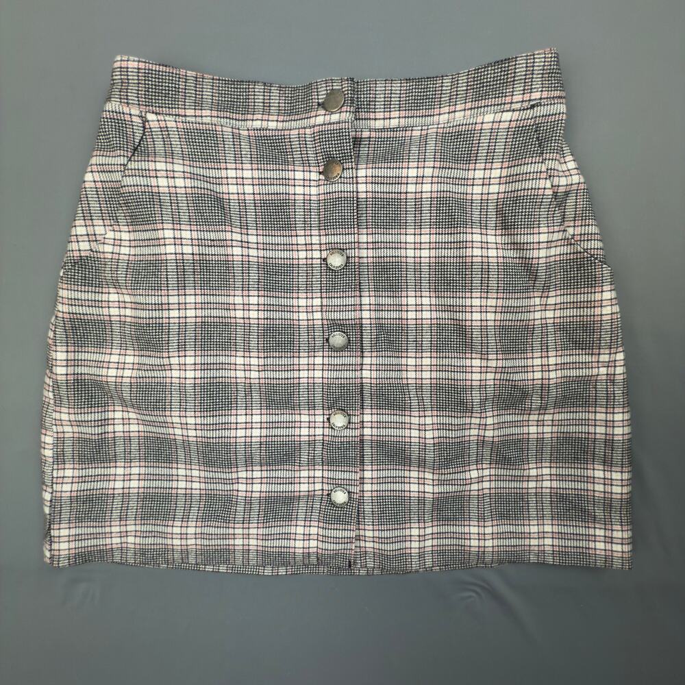 Hollister Ultra High Rise Plaid Mini Skirt Button Front Small